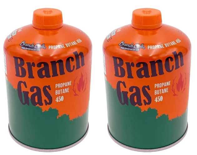 BBQコンロ用の450gガス缶2本セット